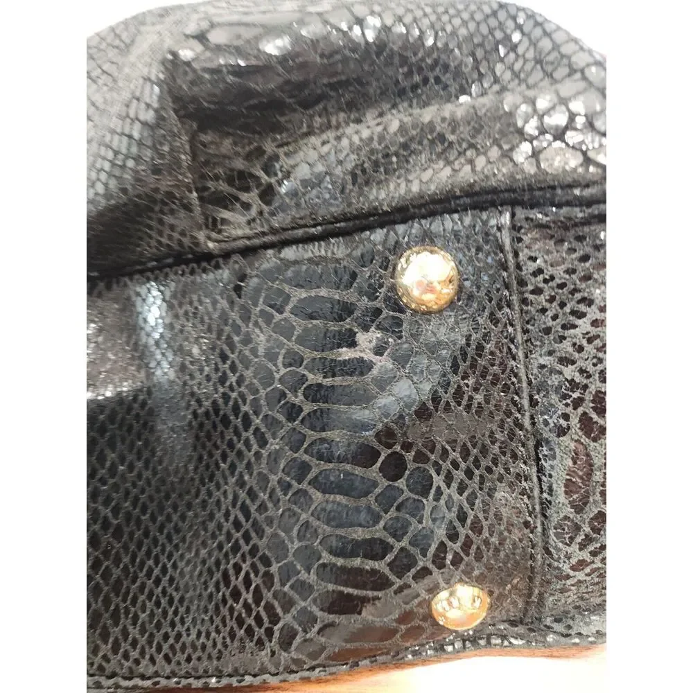 Michael Kors Medium Printed Snakeskin Leather Bag‎ Black